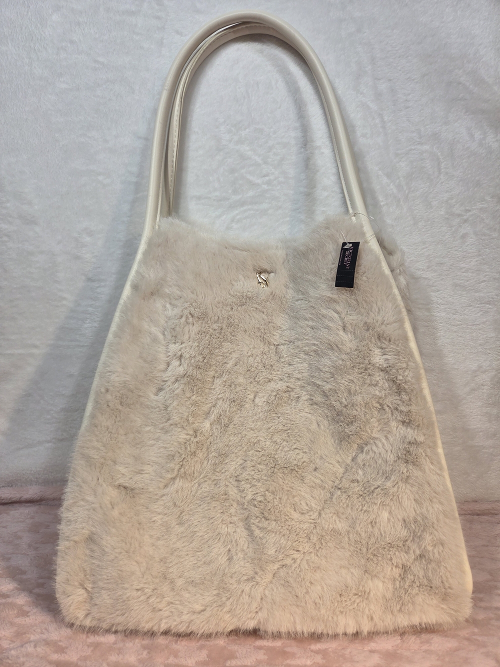 Victoria's Secret Cream Faux Fur Shoulder Bag